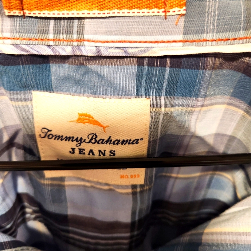 Tommy Bahama Blue Plaid Shirt